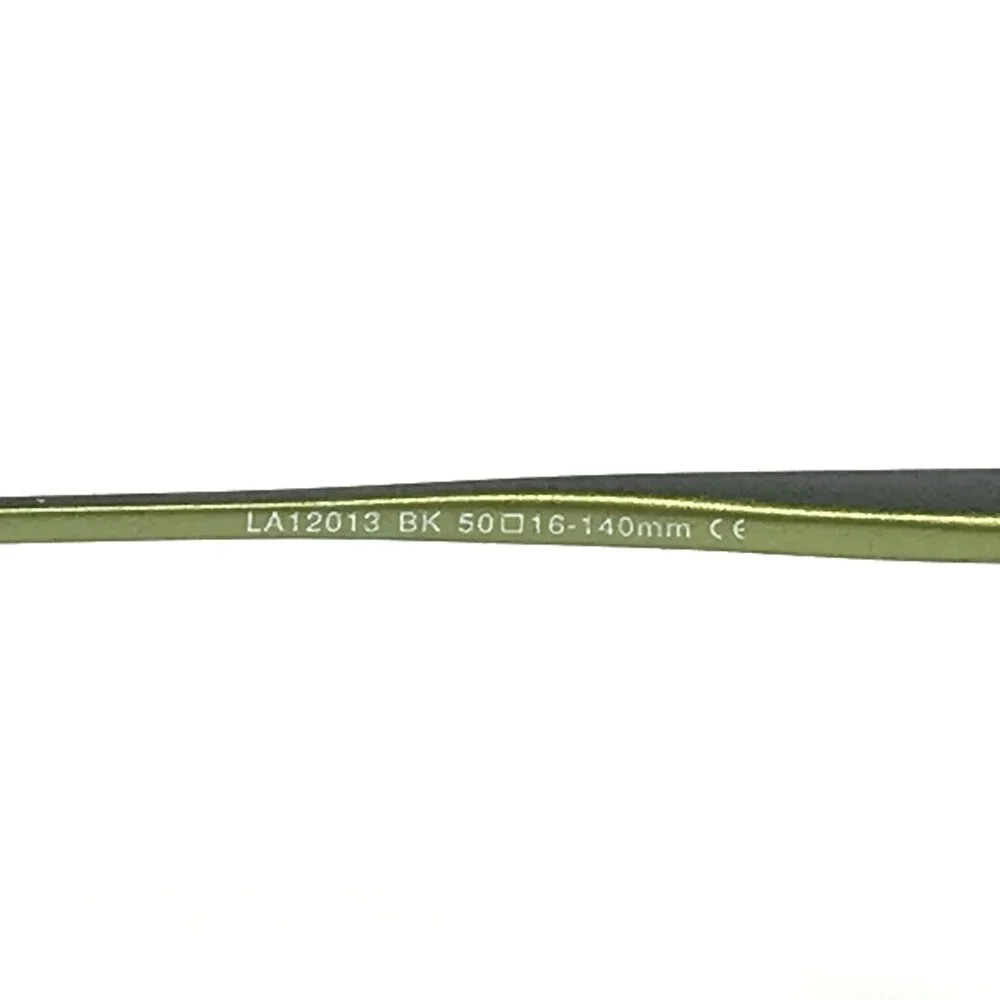 Lacoste Eyeglasses Frames LA12013 BK Black Green Rectangular Full Rim 50-16-140